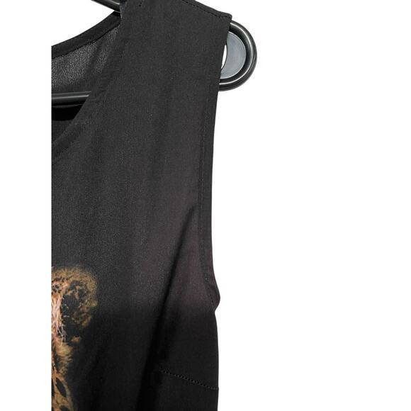 Forever 21 Womens Sleeveless Fierce Leopard Front Midi Dress, Black, SZ Medium - Picture 6 of 9